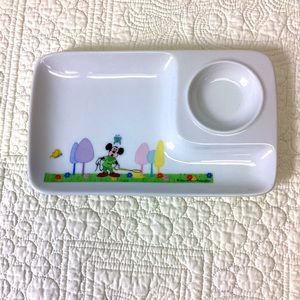 Vintage Mickey Mouse Disney Production Spring Flowers Porcelain Childs Tray